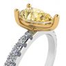 Pear Yellow Diamond 0.5 ct with Side Pave Ring, Image 2