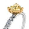 Heart Yellow Diamond 0.5 ct with Side Pave Ring, Image 2