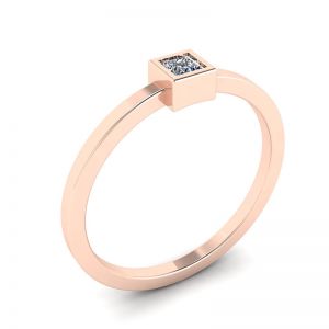 Princess Diamond Small Ring La Promesse Rose Gold - Photo 3