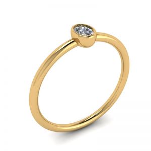 Oval Diamond Small Ring La Promesse Yellow Gold - Photo 3
