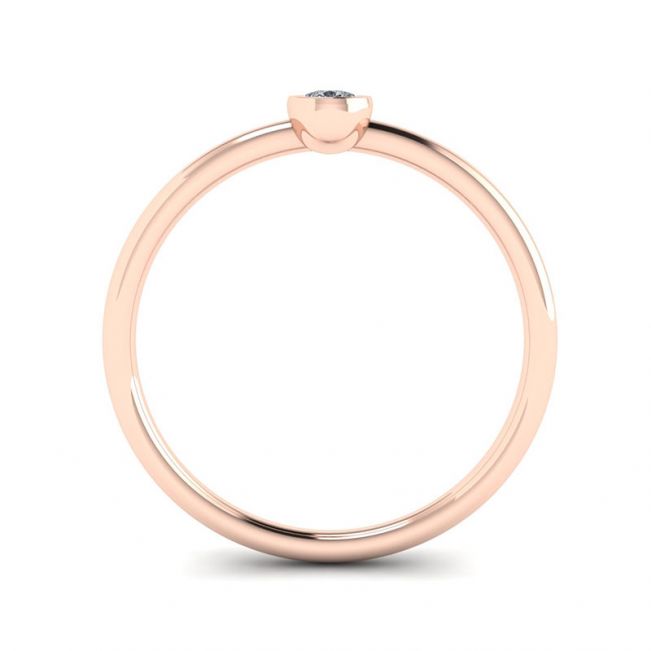 Pear Diamond Small Ring La Promesse Rose Gold - Photo 1