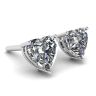 Heart Shape Diamond Stud Earrings White Gold, Image 3