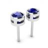 Classic Blue Sapphire Stud Earrings White Gold, Image 4