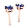 Classic Blue Sapphire Stud Earrings Rose Gold, Image 3
