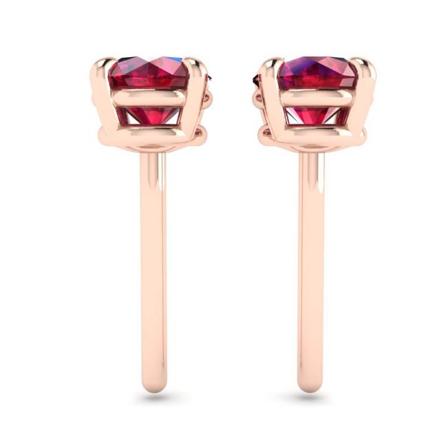 Sapphire Stud Earrings with Detachable Diamond Halo Jacket Rose Gold - Photo 1