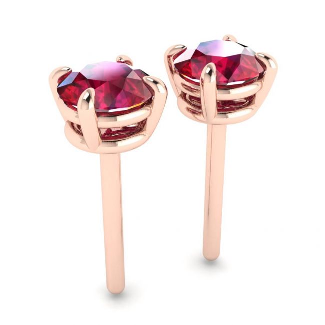 Sapphire Stud Earrings with Detachable Diamond Halo Jacket Rose Gold - Photo 2