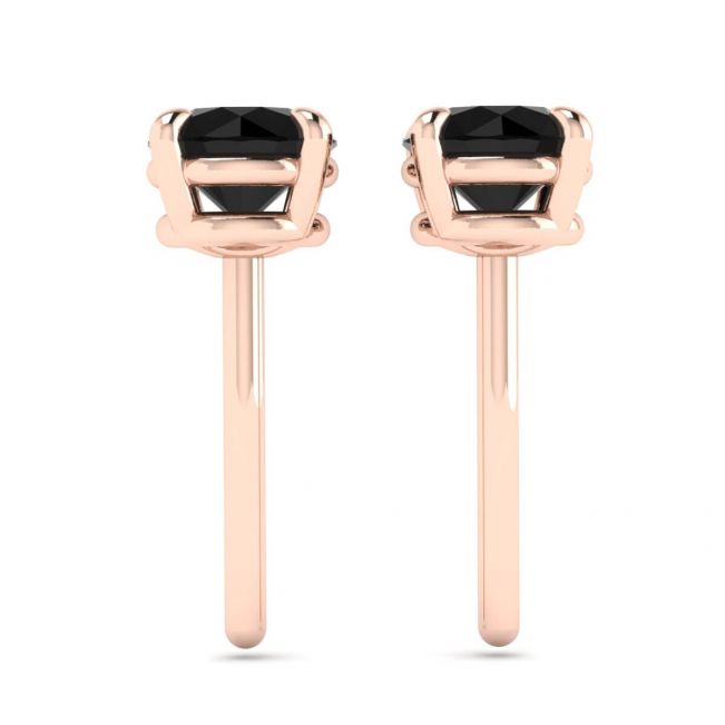 5 mm black diamond stud earrings  Rose Gold - Photo 1