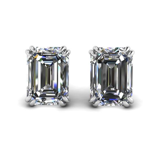 Emerald Cut Diamond Stud Earrings