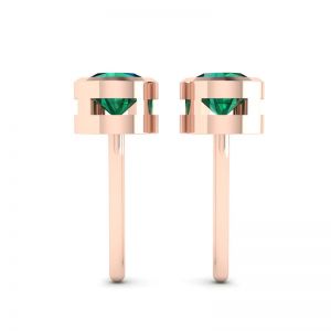 Emerald Stud Earrings in Rose Gold - Photo 1