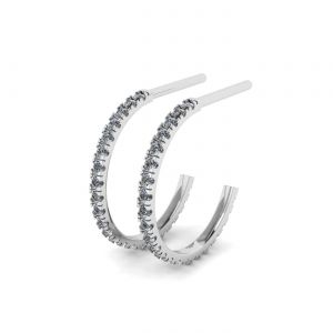 Hoop Earrings with Diamonds in White Gold