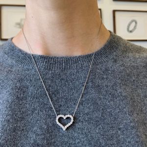 Diamond Heart Necklace in 18K Rose Gold - Photo 2