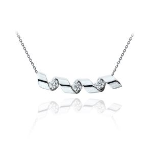 Smile Necklace with 3 Diamonds - Ruban Collection