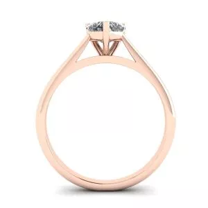 Classic Heart Diamond Solitaire Ring Rose Gold - Photo 1