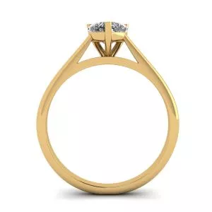 Classic Heart Diamond Solitaire Ring Yellow Gold - Photo 1