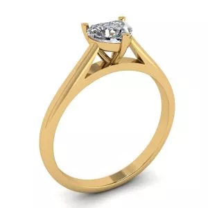 Classic Heart Diamond Solitaire Ring Yellow Gold - Photo 3