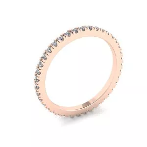 Classic Petite Diamond Eternity Ring in 18K Rose Gold - Photo 3