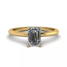 Emerald Cut Diamond Ring Yellow Gold