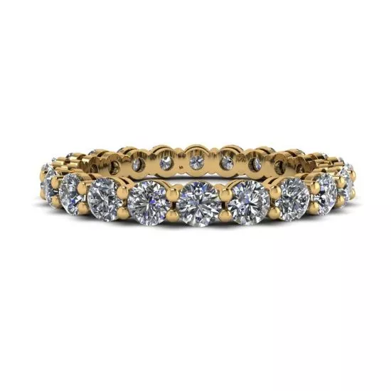 Classic 3 mm Diamond Eternity Ring Yellow Gold, Enlarge image 1