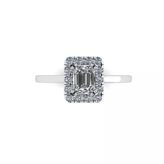 Oval Diamond Halo Halo Engagement Ring, Enlarge image 1