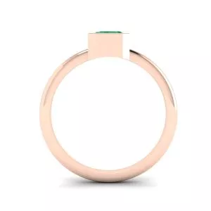 Stylish Square Emerald Ring in 18K Rose Gold - Photo 1
