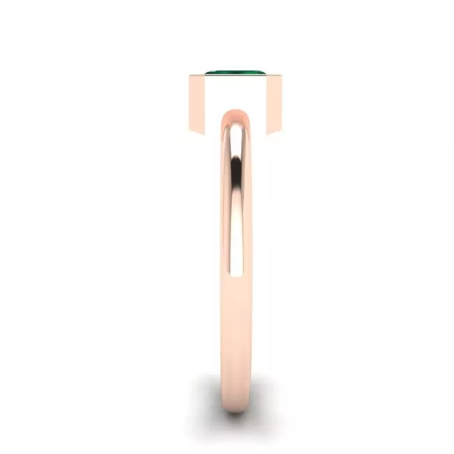 Stylish Square Emerald Ring in 18K Rose Gold - Photo 2