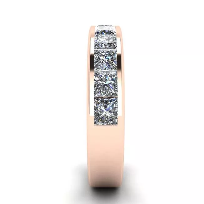Eternity Princess Cut Diamond Ring Rose Gold - Photo 2