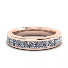 Eternity Princess Cut Diamond Ring Rose Gold