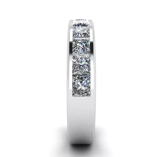 Eternity Princess Cut Diamond Ring White Gold - Photo 2