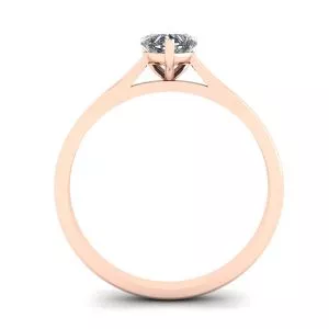 Simple Flat Ring with Heart Diamond Rose Gold - Photo 1