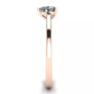 Simple Flat Ring with Heart Diamond Rose Gold - Photo 2