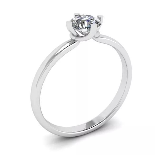 Reversed Prong Style Round Diamond Ring - Photo 2