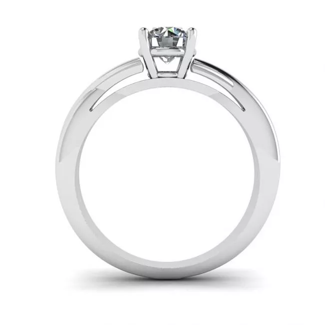 X Cross Ring with Round Diamond - Photo 1