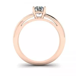 X Cross Ring with Round Diamond Rose Gold - Photo 1
