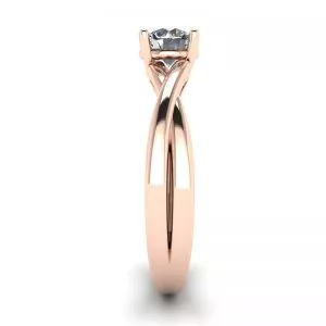 X Cross Ring with Round Diamond Rose Gold - Photo 2