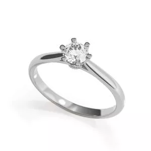 Crown diamond 6-prong engagement ring - Photo 3