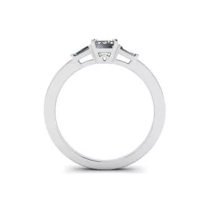 Emerald Cut and Side Baguette Diamond Ring - Photo 1