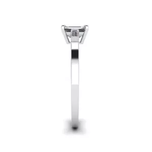 Emerald Cut and Side Baguette Diamond Ring - Photo 2