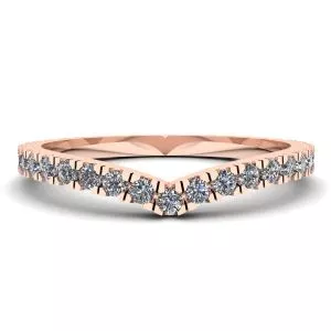 Curved Diamond Eternity Band Rose Gold