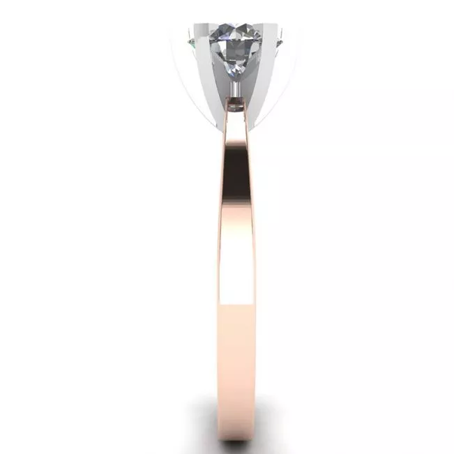 Diamond Ring in 18K Rose Gold for Engagement - Photo 2