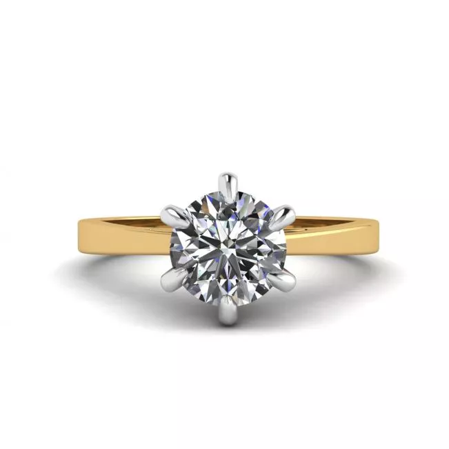 Mixed Gold Engagement ring with Diamond