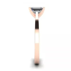 Futuristic Style Emerald Cut Diamond Ring in 18K Rose Gold - Photo 2