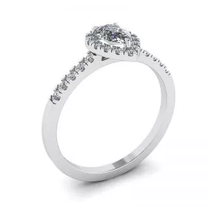 Pear Diamond Ring with Halo - Photo 3