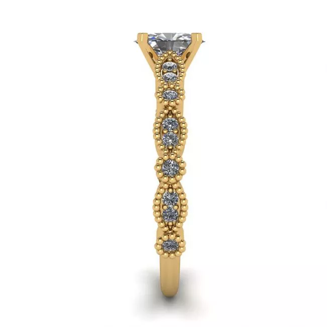 Oval Diamond Romantic Style Ring Yellow Gold - Photo 2
