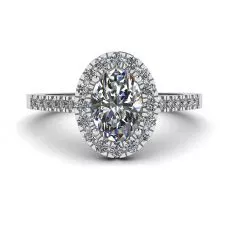 Oval Diamond Ring White Gold