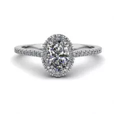Halo Diamond Oval Cut Ring