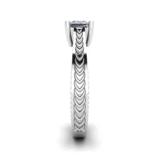 Oriental Style Princess Cut Diamond Ring - Photo 2