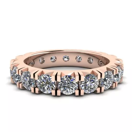 3 carat Eternity Diamond Band in 18K Rose Gold, Enlarge image 1