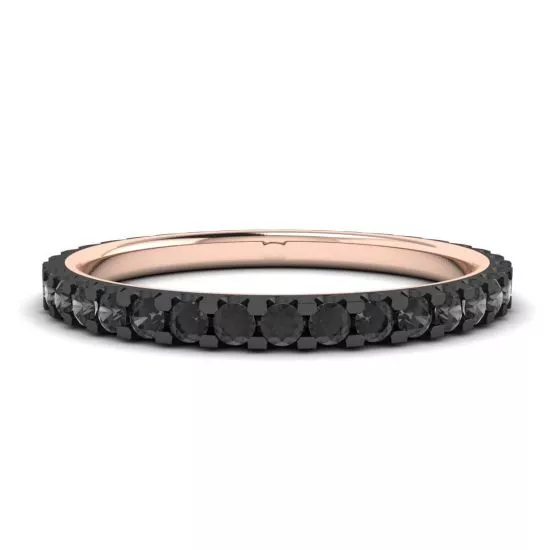 Black Diamonds Pave Eternity Ring Rose Gold, Enlarge image 1