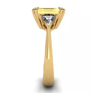 Emerald Cut Yellow Sapphire Ring Yellow Gold - Photo 2