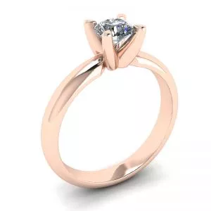 Solitaire Diamond Ring V-shape Rose Gold - Photo 3